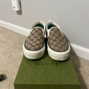 Gucci Brown and White Logo Sneakers